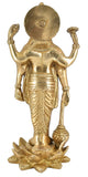 White Whale Brass Lord Vishnu Standing On Kamal Bhagwan Lord Vishnu Idol Statue Murti Home Decor