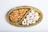 White Whale Metal Decorative Tray for Tableware,Dry Fruit Tray,Saunf Supari Candy,Dry Fruit and Sweets Serving Tray in Traditional Design Metal for Table Showpiece Decorative,Mouth Freshner Tray