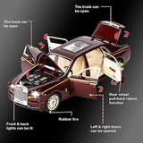 White Whale Diecast Metal Pullback Openable Doors Toy Cars with Flashing Light and Musical Sound for Car Collection Gifts Toys for Kids Boys and Girls Children (Maroon)