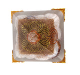 White Whale Shankh Orgone Pyramid Energy Generator Reiki Healing Crystal Chakra With Gold Stand Feng Shui Pyramid