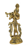 Whitewhale Lord Krishna Idol Statue Krishna Idols Gold Plated Flute Playing Krishan Decorative Showpiece Figurine for Pooja Room & Gift