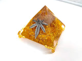 White Whale Amethyst Orgone Pyramid Energy Generator Reiki Healing Crystal Chakra With Gold Stand Feng Shui Pyramid