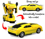 White Whale automatic 2-in-1 deformation toy with light music and bump function (sports car 2)- Multi color