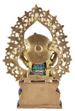 White Whale Maa Saraswati Brass Statue Religious Goddess Sculpture Idol Home Décor