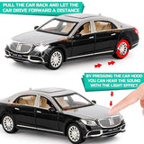White Whale Metal Die cast Pullback Openable Doors Toy Cars with Flashing Light Musical Sound Car for Gifts Toys for Kids Boys and Girls Children (Black)