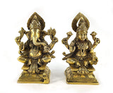 White Whale Lakshmi Ganesha Brass Statue Religious Strength Sculpture Idol