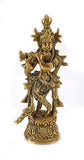 White Whale Lord Krishna Brass Statue Religious Strength God Sculpture Idol