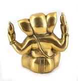 White Whale Lord Ganesha Brass Statue Religious Strength God Sculpture Idol