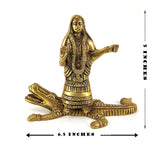White Whale Ganga Mata Brass Statue Religious Goddess Sculpture Idol