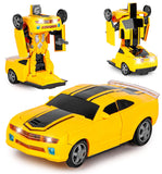 White Whale automatic 2-in-1 deformation toy with light music and bump function (sports car 2)- Multi color