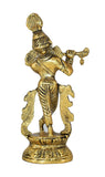 Whitewhale Lord Krishna Idol Statue Krishna Idols Gold Plated Flute Playing Krishan Decorative Showpiece Figurine for Pooja Room & Gift