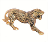 White Whale Golden Metal Antique Tiger /Jaguar / Panther / Sher Figurine Table Top Decorative,Feng Shui & Vanstu,Animal Showpiece Figurines...