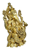 White Whale Brass Decor India Mangalkari Ganesha Statue Home Decor (21 inches)
