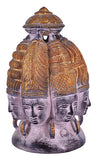 White Whale Brass Brahma Face Statue Hindu Religion God Sculpture Idol Statue