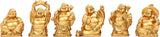 Brass Laughing Buddha Figurines Lucky Happy Buddha Statue-2'' Set of 6 Gift