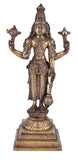 Whitewhale Brass Lord Satya Narayana Brass Statue Bhagwan Murti Statue for Home Office Decor