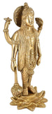 White Whale Brass Lord Vishnu Standing On Kamal Bhagwan Lord Vishnu Idol Statue Murti Home Decor
