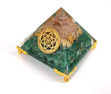 White Whale Amethyst Orgone Pyramid Energy Generator Reiki Healing Crystal Chakra With Gold Stand Feng Shui Pyramid