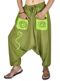Whitewhale Mens Womens Rayon Pockets Harem Yoga Baggy Genie Hippie Pants