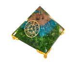 White Whale Amethyst Orgone Pyramid Energy Generator Reiki Healing Crystal Chakra With Gold Stand Feng Shui Pyramid