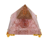 White Whale Orgone Pyramid Energy Generator Reiki Healing Crystal Chakra With Gold Stand Feng Shui Pyramid