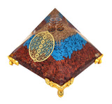 White Whale Amethyst Orgone Pyramid Energy Generator Reiki Healing Crystal Chakra With Gold Stand Feng Shui Pyramid