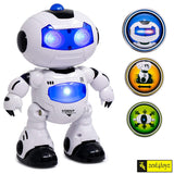 White Whale Remote Control Electric Musical and Dancing Intelligent Robot with 3D Lights
