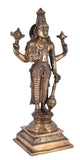 Whitewhale Brass Lord Satya Narayana Brass Statue Bhagwan Murti Statue for Home Office Decor