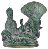 White Whale Lord Vishnu with Lakshmi Rest Upon Shesha Naag Brass Statue Religious Strength Sculpture Idol
