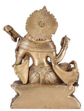 White Whale Maa Saraswati Brass Statue Religious Goddess Sculpture Idol Home Décor