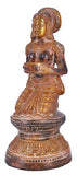 White Whale Brass Deeplaxmi Statue/Hand Carved Religious Standing Goddess Lakshmi/Diwali Oil Lamp Laxmi/Diya Holding Lady/Temple Decor Art