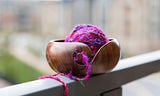 White Whale Handmade Indian Rorsewood Wooden Yarn Bowl, Knitting Yarn Holder and Organizer - Perfect For Mother's Day! 6 x 3 Inches
