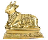 White Whale Brass Shiva Nandi Statue | Murti for Home Decoration | Office Décor