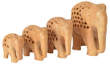 White Whale Wooden Jali Elephants with Baby Inside BABY Idol Feng Shui Good Luck Dignity worldwide Showpiece Gifts Set ( Pack of 4)