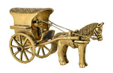White Whale Antique Finish European Horse Cart Brass Showpiece Religious Strength Sculpture Idol