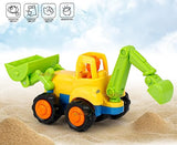 White Whale Unbreakable Automobile Car Pack of 4 Friction Powered Cars Construction Push and Go Car Tractor Bulldozer Cement Mixer Truck Dumper for 1 2 3 Year Old Boy Girl Baby Kids