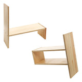 White Whale Wooden Desktop Storage Organizer Display Shelf Rack, Counter Top Bookcase