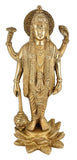 White Whale Brass Lord Vishnu Standing On Kamal Bhagwan Lord Vishnu Idol Statue Murti Home Decor