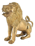 White Whale Large Gold Lion Brass Statue Showpiece Sculpture Home Decor FengShui Gift