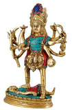 Whitewhale Large Kaali Maa Idol Brass Sculpture Statue Hindu Goddess Figurine Diwali Decor Gifts