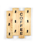 White Whale Wall-Mounted Wooded Coffee Mug Holder, Beer Mug Holder Kitchen Storage Rack