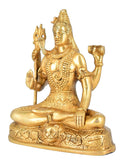 White Whale Brass Metal Lord Shiva Shankar Idol Multicolor Gemstone Handwork Bhole Nath Bhagwan Murti Office Home Decor Showpiece Statue