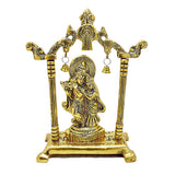 White Whale Metal Radha Krishna Statue Gold Plated Decor Your Home,Office & Radha Krishna Murti Idol Showpiece Figurines,Religious Krishna Idol Gift Article