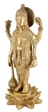 White Whale Brass Lord Vishnu Standing On Kamal Bhagwan Lord Vishnu Idol Statue Murti Home Decor