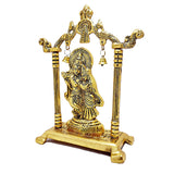White Whale Metal Radha Krishna Statue Gold Plated Decor Your Home,Office & Radha Krishna Murti Idol Showpiece Figurines,Religious Krishna Idol Gift Article