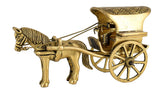 White Whale Antique Finish European Horse Cart Brass Showpiece Religious Strength Sculpture Idol