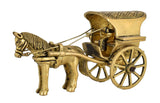 White Whale Antique Finish European Horse Cart Brass Showpiece Religious Strength Sculpture Idol