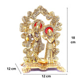 White Whale Radha Krishna Standing Playing Flute Metal Statue Gold Antique Finish for Pooja & Home,Office Decorative,Radha Krishna Murti Showpiece Figurines,Religious Idol Gift Article.