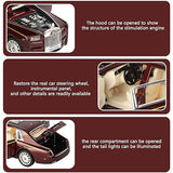 White Whale Diecast Metal Pullback Openable Doors Toy Cars with Flashing Light and Musical Sound for Car Collection Gifts Toys for Kids Boys and Girls Children (Maroon)
