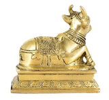 White Whale Brass Shiva Nandi Statue | Murti for Home Decoration | Office Décor